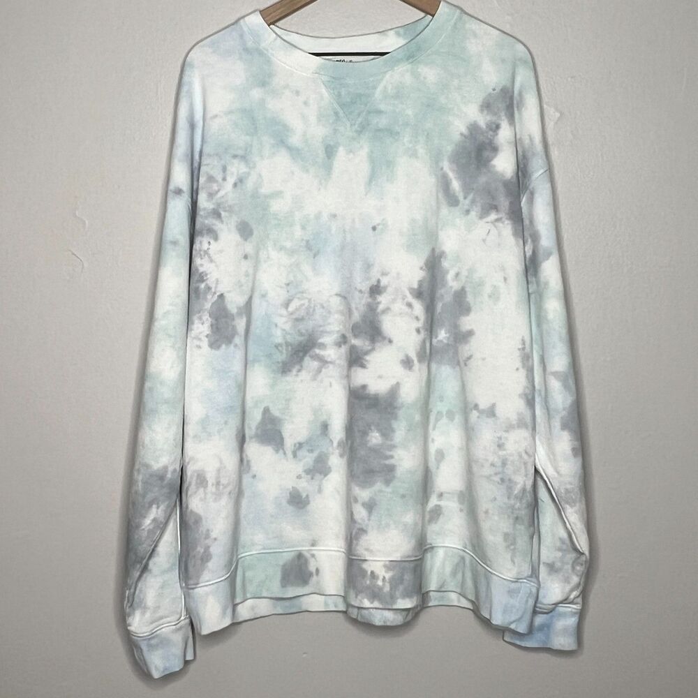 DSG Twitch‎ + Allison Mens Crewneck Tie-Dye Sweater XL Blue Oversized Lounge